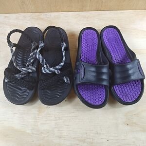 Walkuu Crochet Summer Essentials Lightweight Slingback Plus Fresko Sandals Sz 7